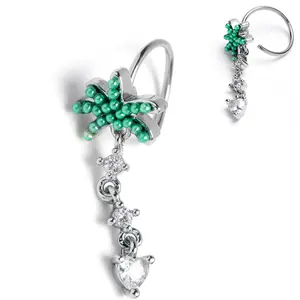 20G 5/16 Tropical Palms Dangle Helix Cartilage Earring