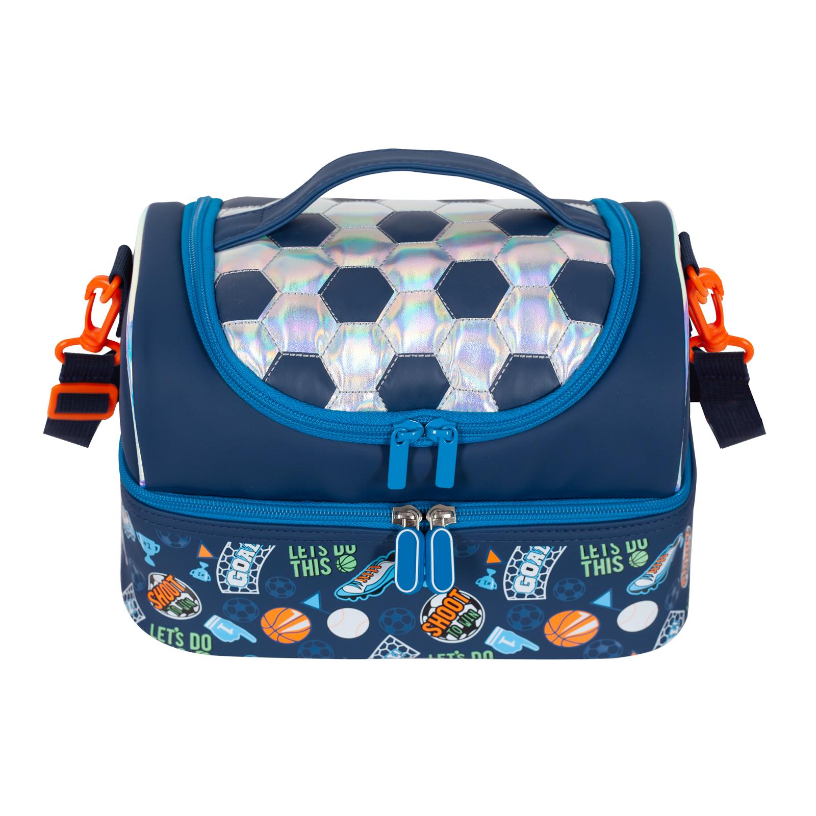 Double Decker Insulated Lunch Bag Tote - 27x18x18cm with Adjustable Strap, 3D Cat Design, Waterproof PU Material, Ideal for Picnic, Party & Travel Zipper Colorful