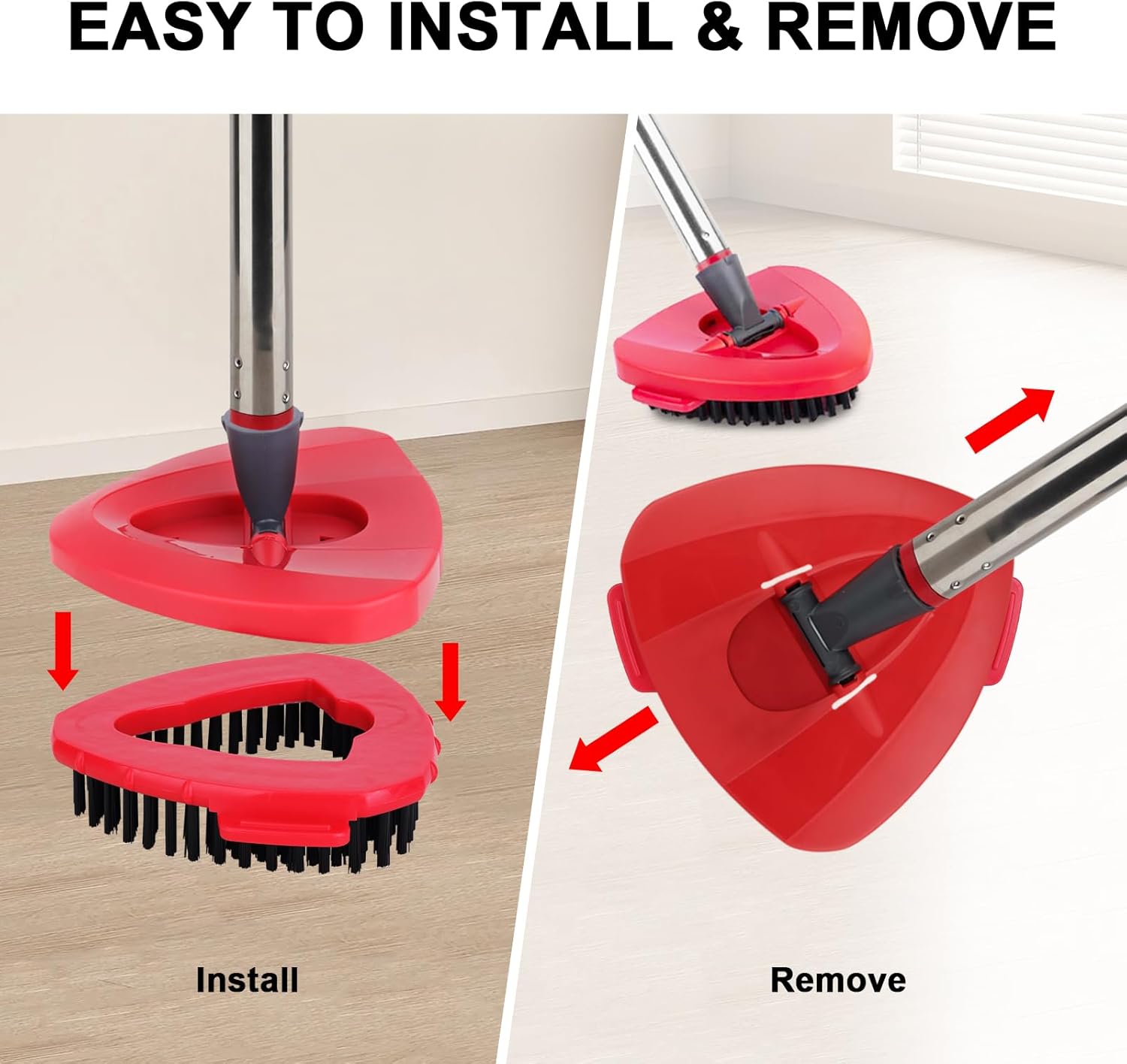 Spin Mop Head Replacement & Shower Floor Scrubber for O Cedar 1-Tank System,Microfiber Mop Refill Heads for Cleaning All Hard-surfaced Floor, Easy to Replace Easy to Clean