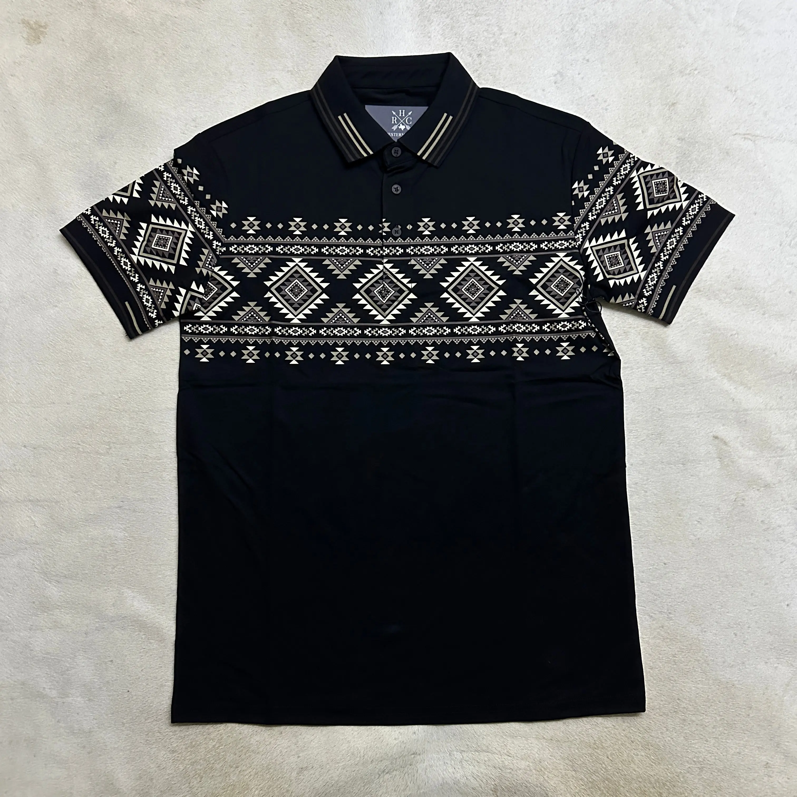 Hudson Modern Fit Stretch Cotton Aztec Polo