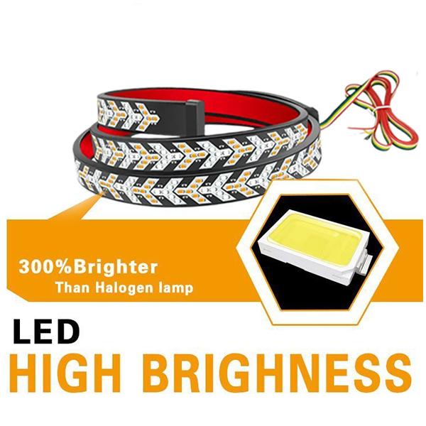 59 Inch Car LED Light Bar,Arrow Turn Signals, IP67 Waterproof,Dynamic Fishbone Shaped Decorative Light, Car Tailgate LED Light Bar,for Truck Pickup SUV RV, Car Light Embellishments lamp lighting