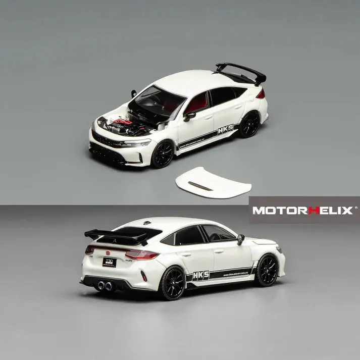 Motorhelix 1/64 Honda Civic TYPE R (FL5) HKS Championship White M65319