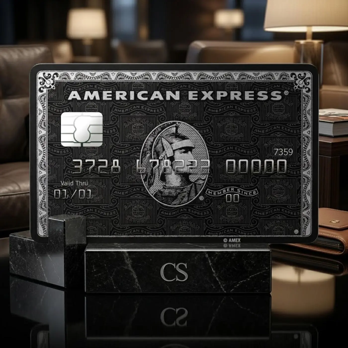 Luxury Black AMEX Credit Card Sticker, American Express Centurion Style Card Skin, Cool Vintage Debit Card Cover Wrap