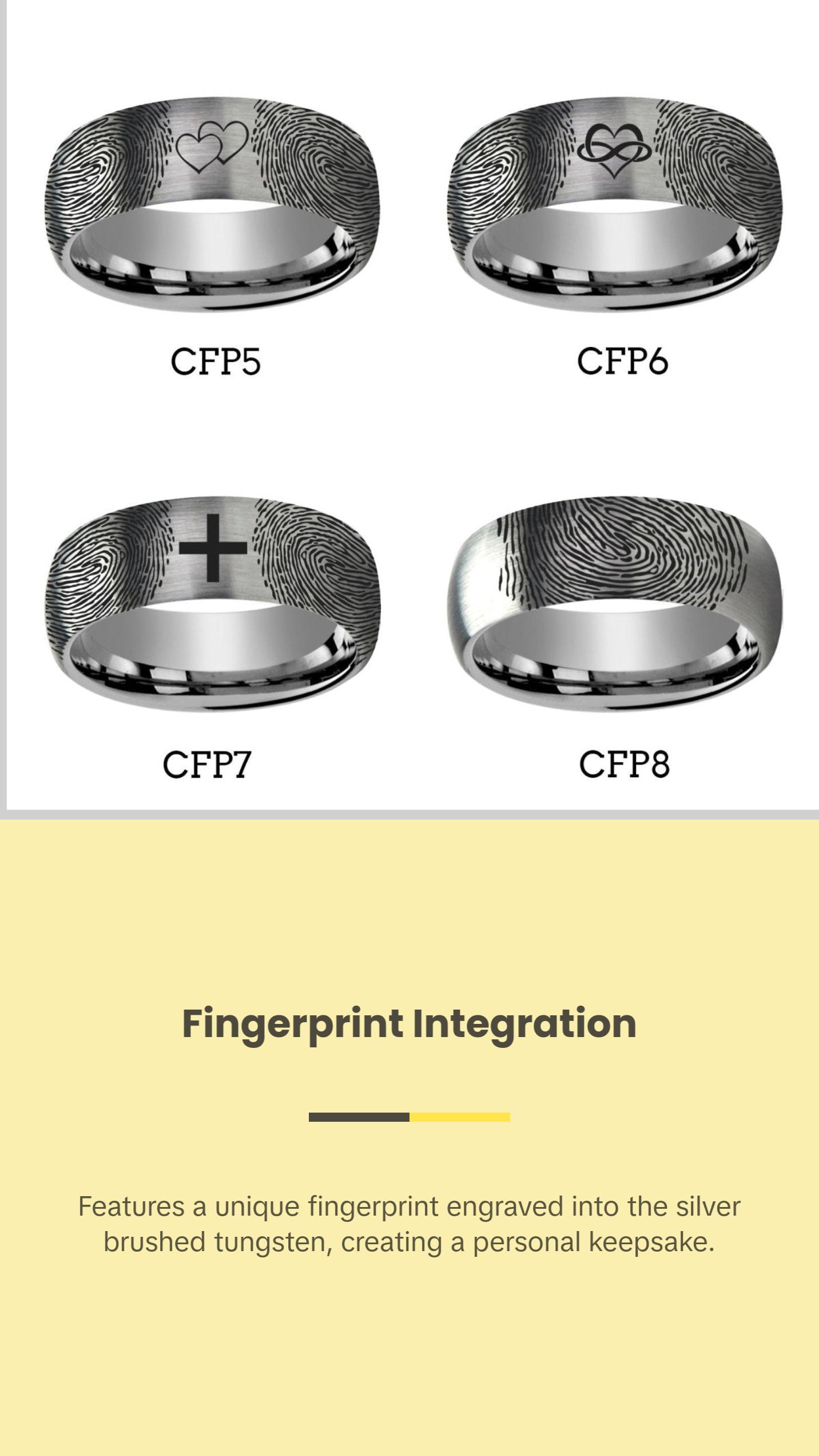 Fingerprint Ring | Mens Wedding Band, Couple Wedding Ring, Memorial Ring