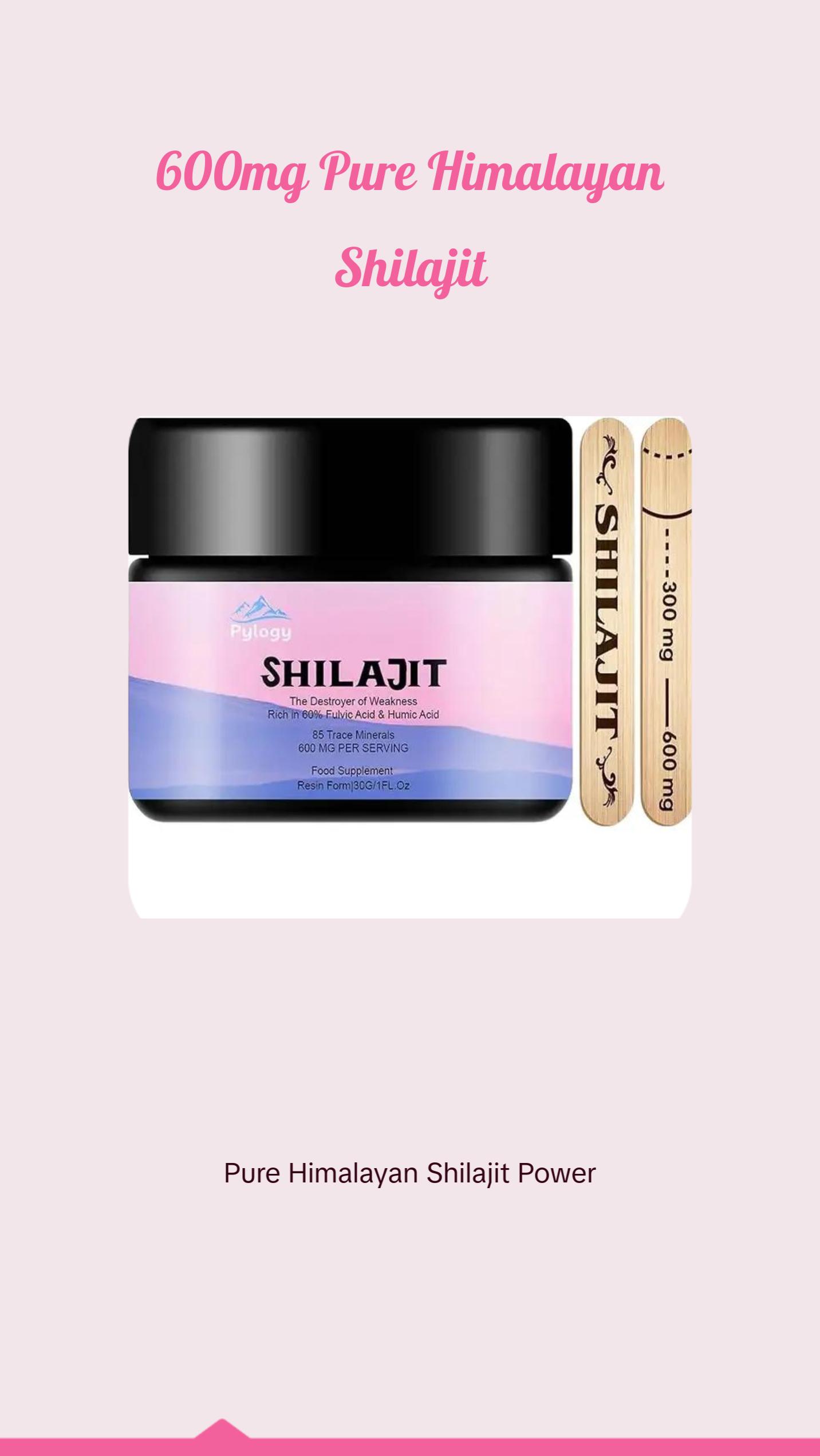 600mg Shilajit Pure Himalayan Organic Shilajit Resin