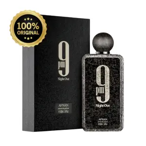 Afnan 9 PM Night Out Unisex Extrait de Parfum, 100ml (3.4 oz) 9PM Bold Nighttime Fragrance Citrus Woody Musk Amber Vanilla