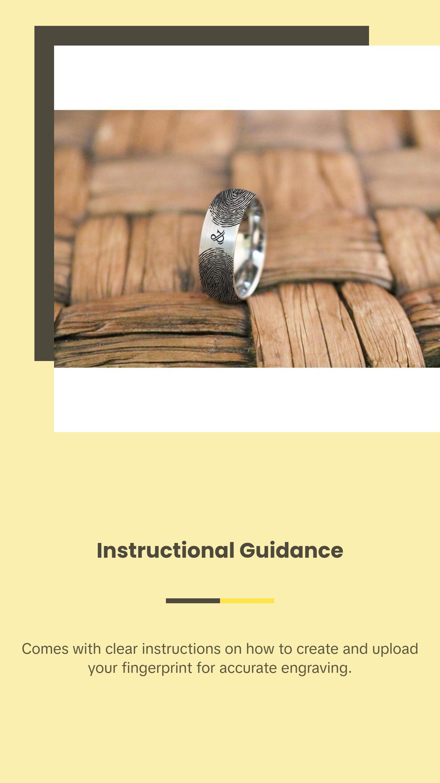 Fingerprint Ring | Mens Wedding Band, Couple Wedding Ring, Memorial Ring