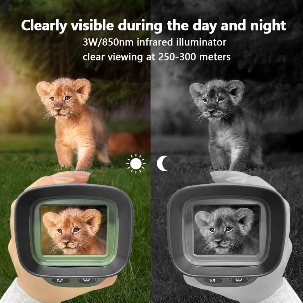 Digital Night Vision Monocular 1080p with IR LED, Handheld Night Goggles for Hunting and Outdoor Use