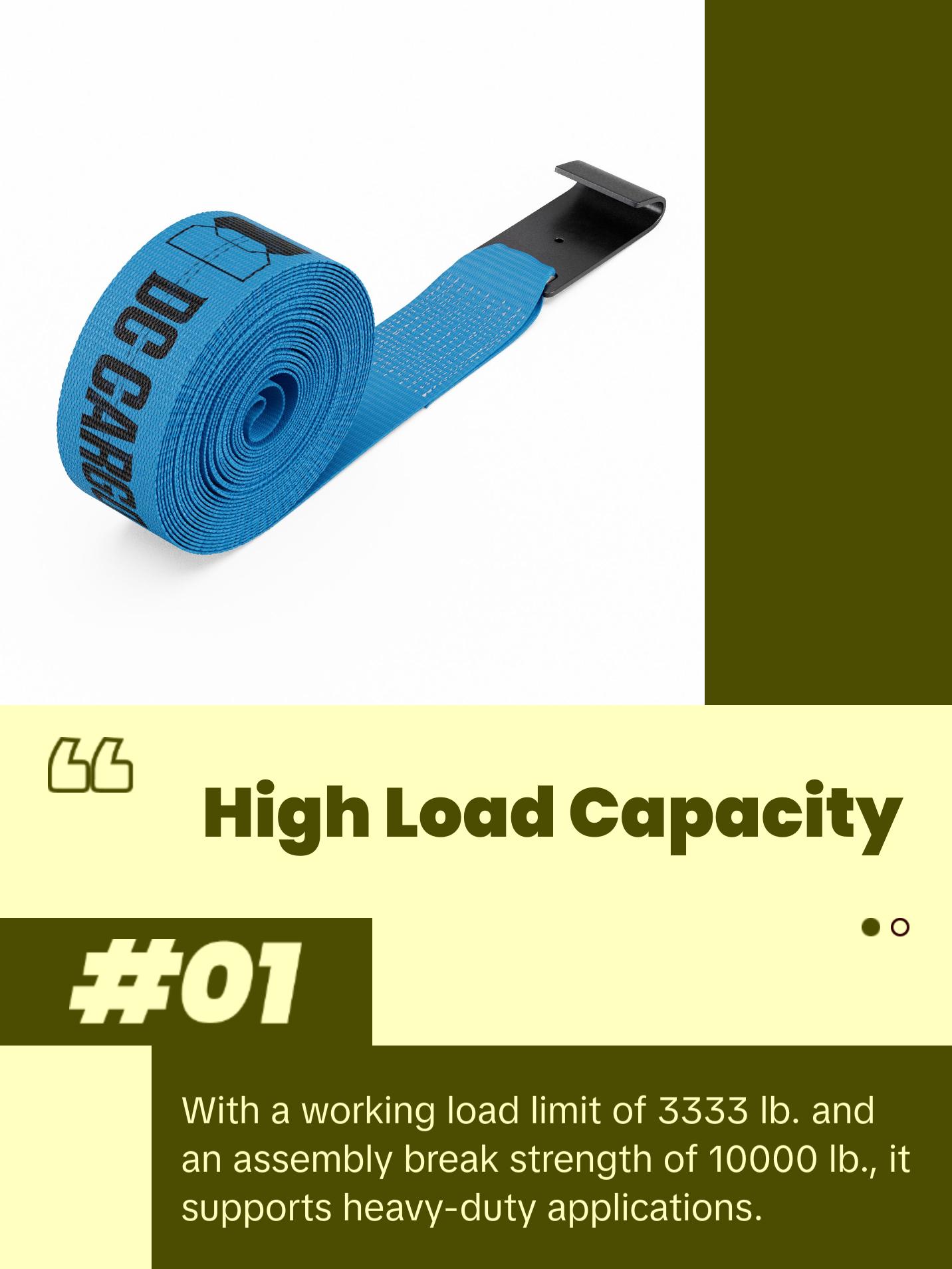 Flatbed Winch Strap with Flat Hook, 2"