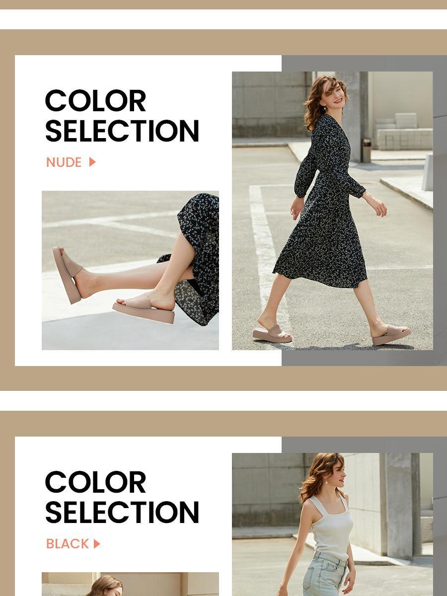 Athlefit Women's Slip On Platform Sandals Comfortable Open Toe Flatform Chunky Sandals Walking Shoes Footwear Springtok Summer