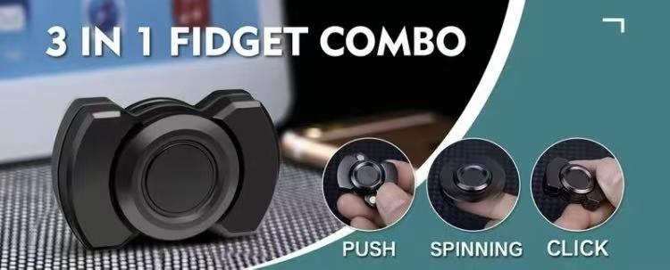 Ultimate 3-in-1 Fidget Toy: Spin, Slide, Click! Super-Smooth Magnetic Bearings - Crush Stress, Boost Focus Fast