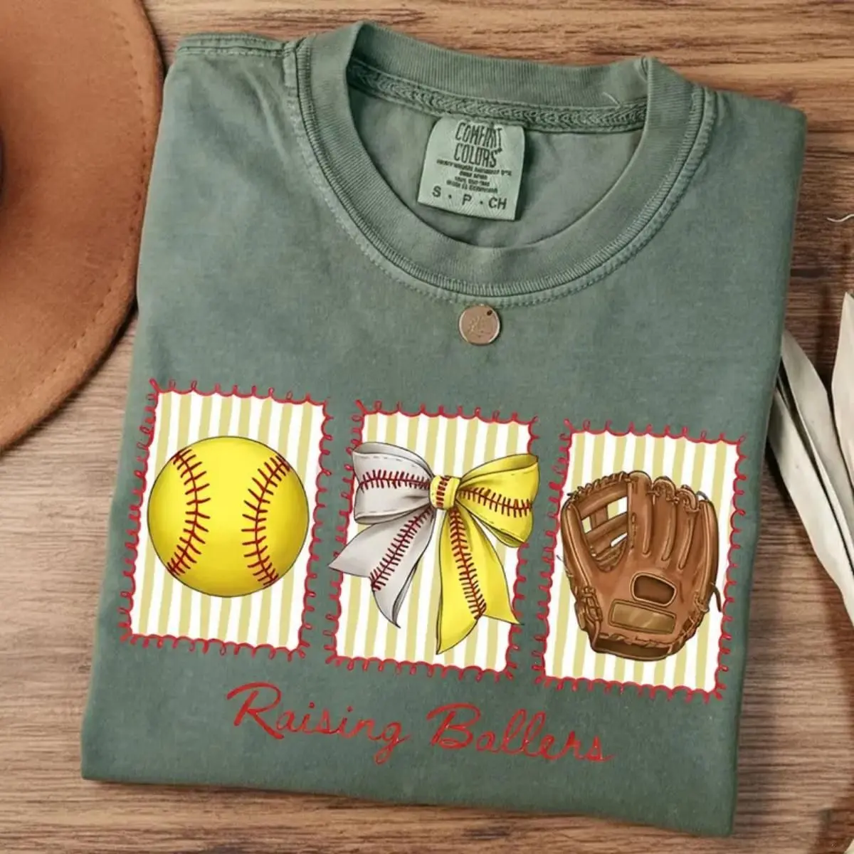 Comfort Colors Baseball Softball Mom Shirt: Raising Ballers Shirt women