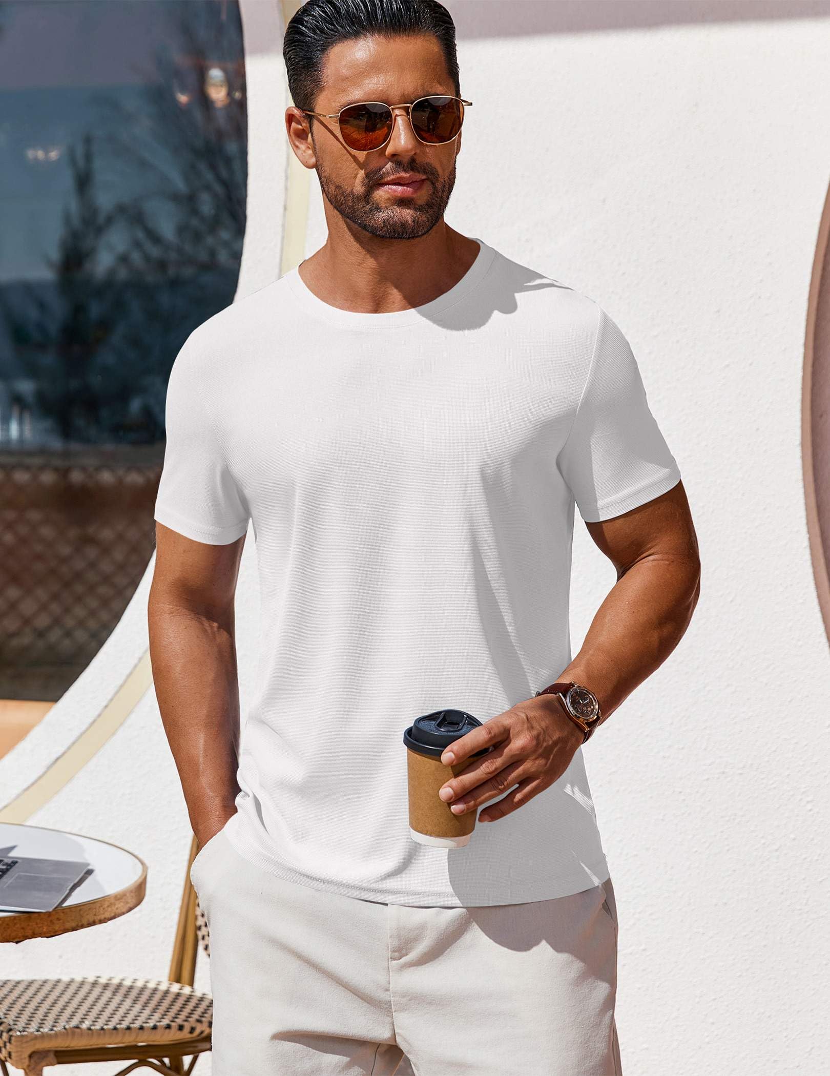 COOFANDY Men's T Shirt Short Sleeve Crew Neck T-Shirt Casual Summer Classic Basic Tee Shirts