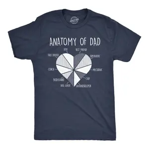 Mens Funny T Shirts Anatomy Of Dad Sarcastic Fathers Days Graphic Novelty Tee for Men Mens Funny T Shirts Cool Vintage Fashion T-Shirt Gift Classic Menswear Dad Joke Apparel for Men Funny Sarcastic Short Sleeve Navy -