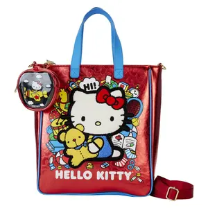 Loungefly Sanrio Hello Kitty 50th Anniversary Metallic Tote Bag with Coin Bag
