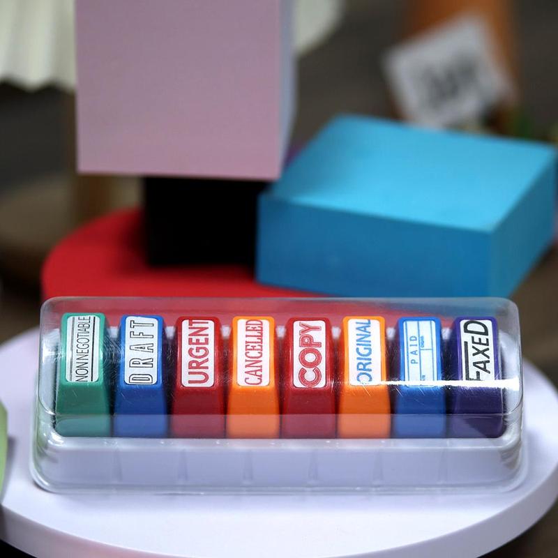 Stamps Set Color Portable Colorful Stamp Set, 8 Counts/set Mixed Color Automatic Ink ...