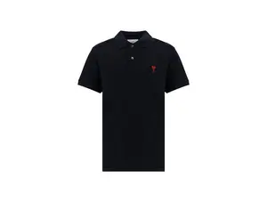 Black Cotton Polo Shirt  