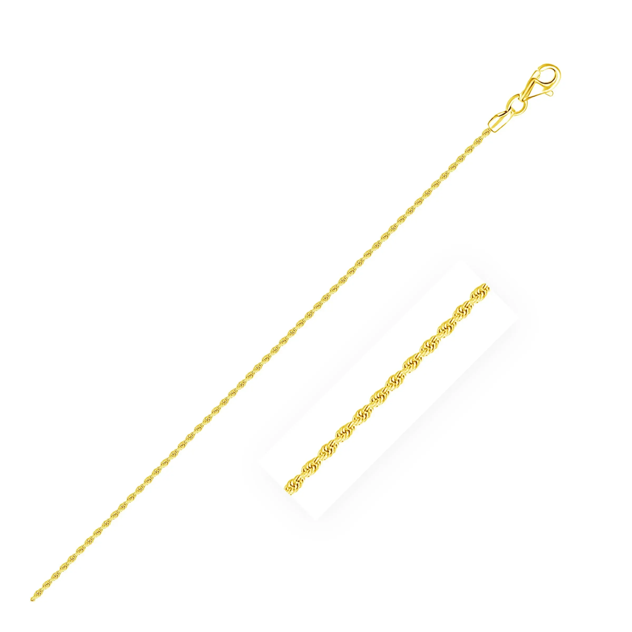 14K Yellow Gold Diamond Cut Rope Anklet (1.50 mm)
