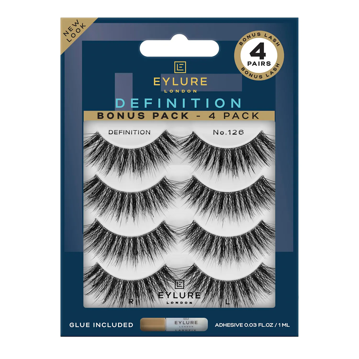 Eylure London Definition Makeup False Eyelashes, 3 Pairs (No.126)