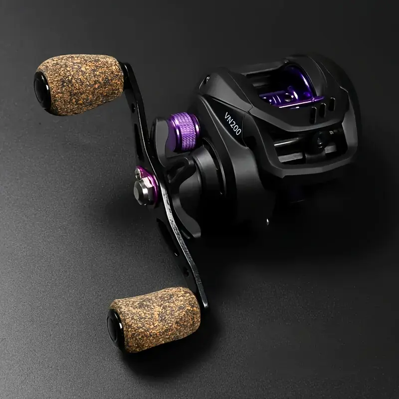 VN Series Ambidextrous Aluminium Baitcasting Reel - Strong Fishing Reel with 6.5:1 Gear Ratio, 18lb High Drag, 285g Weight, Durable Polyamide Nylon Build, Black, for Freshwater/Saltwater Use, Reels