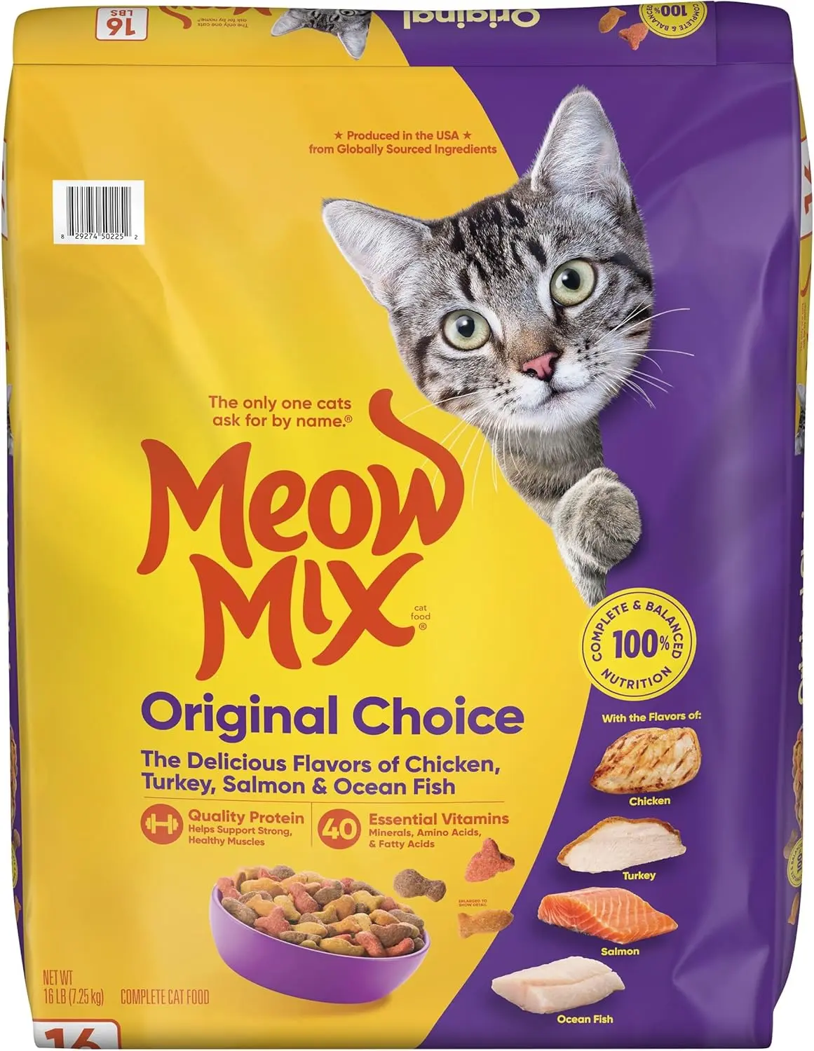 Meow Mix Original Choice Dry Cat Food, 16 Pound Bag