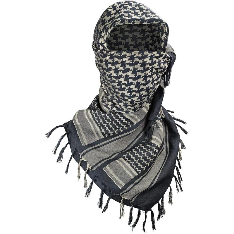 Luxns Military Shemagh Tactical Desert Scarf / 100% Cotton Keffiyeh Scarf Wrap for Men And Women