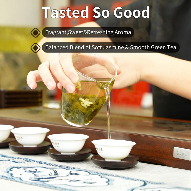 Chinese Style Jasmine Green Tea Loose Leaf Floral Aroma
