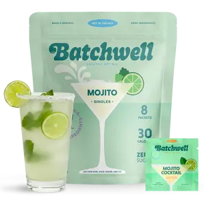 Mojito Cocktail Mix Packets – Real Lime & Mint (30 Cal) - Vegan, Gluten-Free, Non-GMO - Perfect for Beach Days & Summer Parties