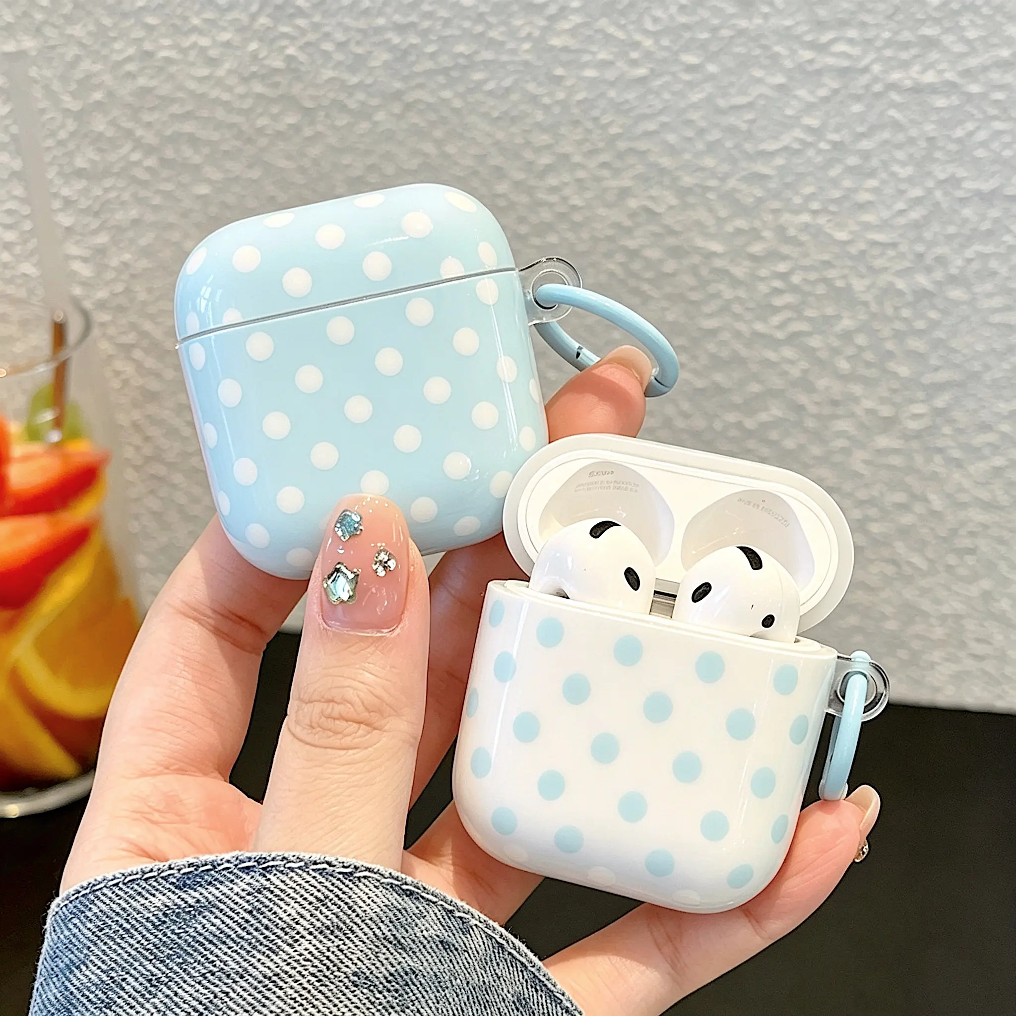 Multi-Model Soft TPU Protective Shockproof Case with TPU Softness, Cute Polka Dot Design, Trendy Keyring & Lanyard for AirPods 4/3/2/Pro 3/2, for Girls & Women