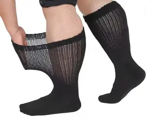 Wide Calf Socks for Diabetic Post Surgery Bariatric Lymphedema Support 2 Pairs