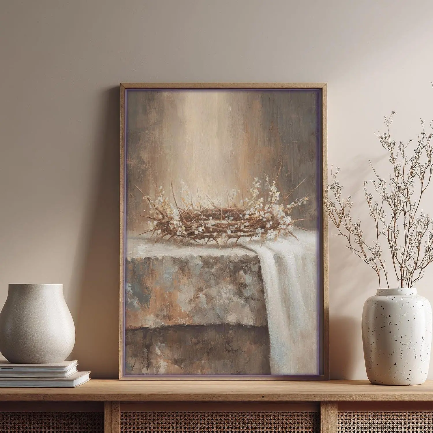 He is Risen wall art, The Tomb is Empty Art Print, Christian Bible Poster, Easter Decor