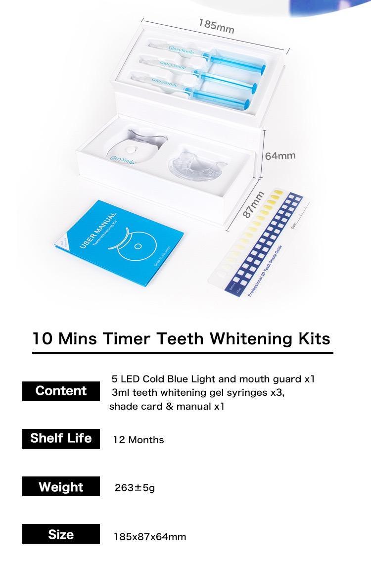 【GlorySmile】 Teeth Whitening Kits and LED Light w/22% Oral