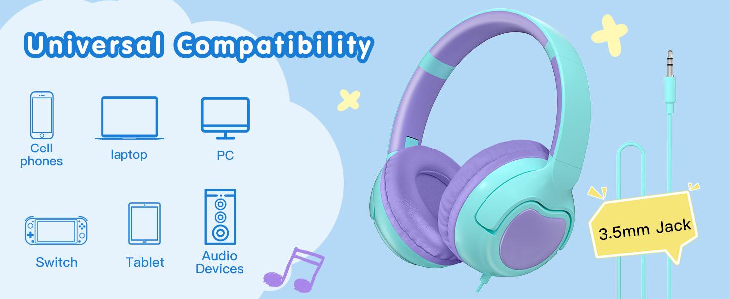 ZIHNIC R2 Wired Kids Headphones, Safe 85dB Volume Limit for Boys & Girls, Comfortable Earpads, Foldable Design for School, Tablets, and Travel-RED Earbuds Headset