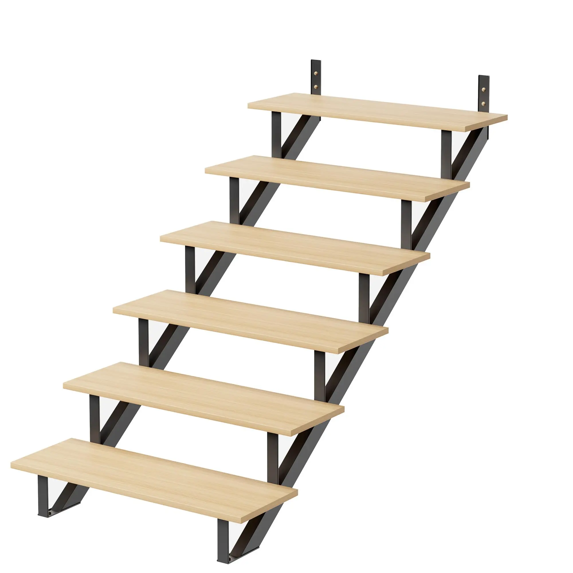 Garvee 2 Pack Steel Step Stair Riser,7 Step Stair Stringer for Deck Height 57.5 IN,Metal Stair Step Riser for Outdoor Steps and Outdoor Stairs