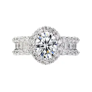 #93 (Oval 1.5CT）925 Sterling Silver Synthetic Moissanite Ring