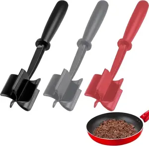 Ground Beef Chopper & Meat Masher Tool – Heat Resistant Nylon Meat Spatula for Hamburger, Ground Meat, Turkey & Sausage, Kitchen Cooking Utensil