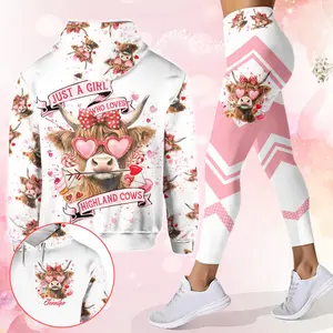 Just A Girl Who Loves Highland Cows - Personalized Highland Cow Hoodie and Leggings