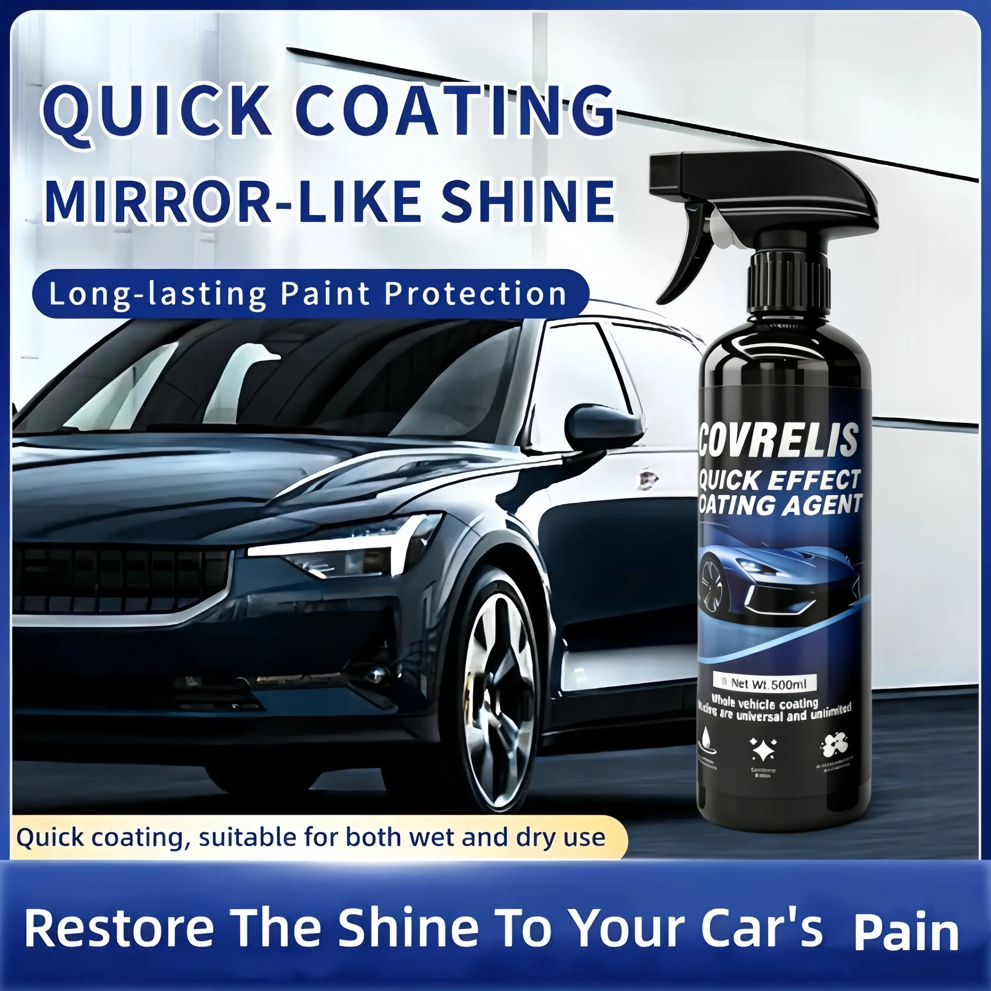 COVRELIS Car Coating Spray-Advanced Automobile Coating With Dust -Proof and Glazing Effects -Long Lasting Car Paint Waxing Solution Enhances gloss