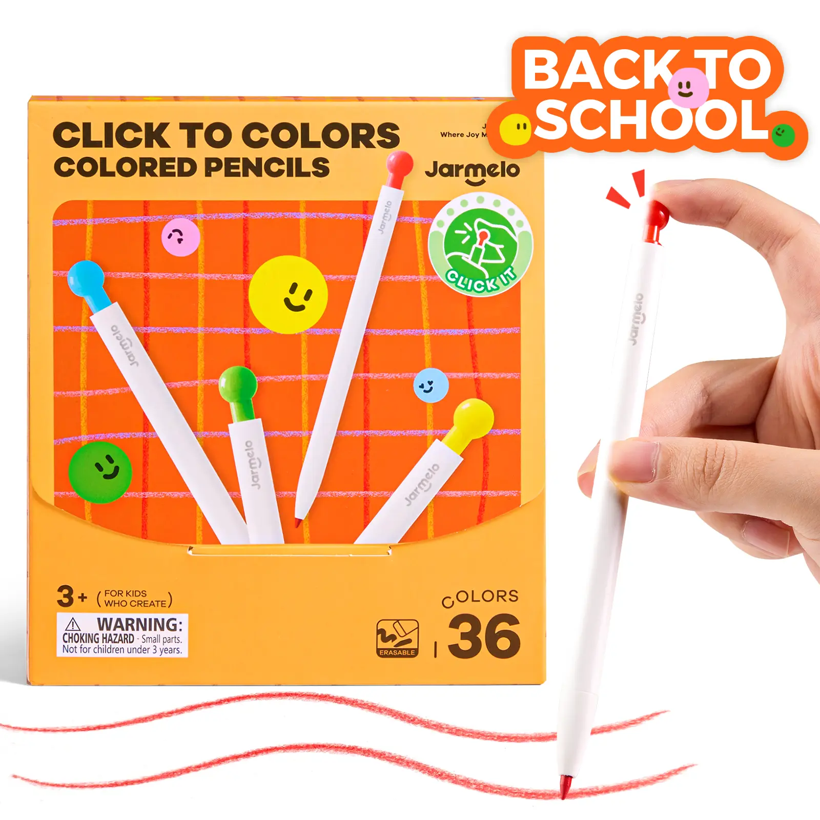 Jar Melo Mechanical Colored Pencils - Erasable Oil-Based Pastel Pencils with Sharpener, Anti-Roll Design, Retractable 3mm Thick Color Leads,Artistic School Supplies for Kids Ages 3+  Design, Retractable 3mm Thick Color Leads #backtoschool  #sohochic