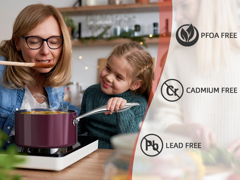 Deluxe PFAS-Free Ceramic Non-Stick Cookware That Doesn’t Peel or Burn Food (13-Piece Set)