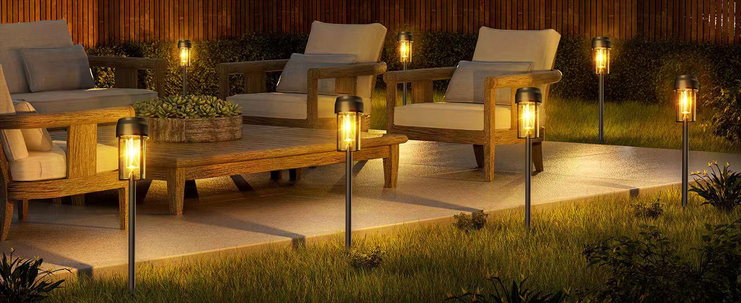 Nupostai Upgrade Solar Pathway Lights,Brighter Outdoor Garden Lights Solar Powered Auto On/Off & Waterproof 3000K for Yard Driveway Walkway Garden Patio Backyard Fence Lawn Landscape Sidewalk Halloween Christmas Path Lighting