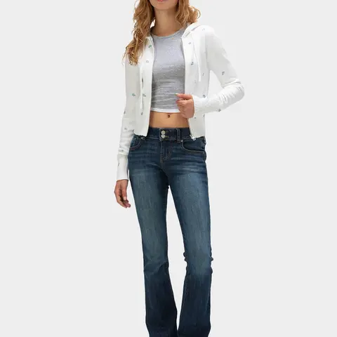 RSQ Womens Low Rise Double Button Bootcut Jeans
