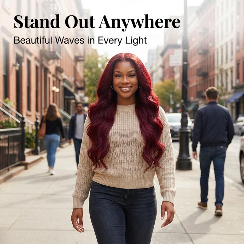 [Hot] Suntuhair 5x5 Lace Wear and Go Glueless Wigs Body Wave Human Hair Burgundy Dark Red Hair 99j Wig Lace Front Wigs 100% Human Hair Upgraded No Glue Closure Wigs Human Hair for Women 20-32 Inch