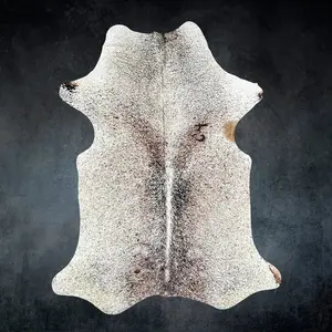 Brown Speckled Cowhide Rug Size 5.10x 6.10 ft ---5300J