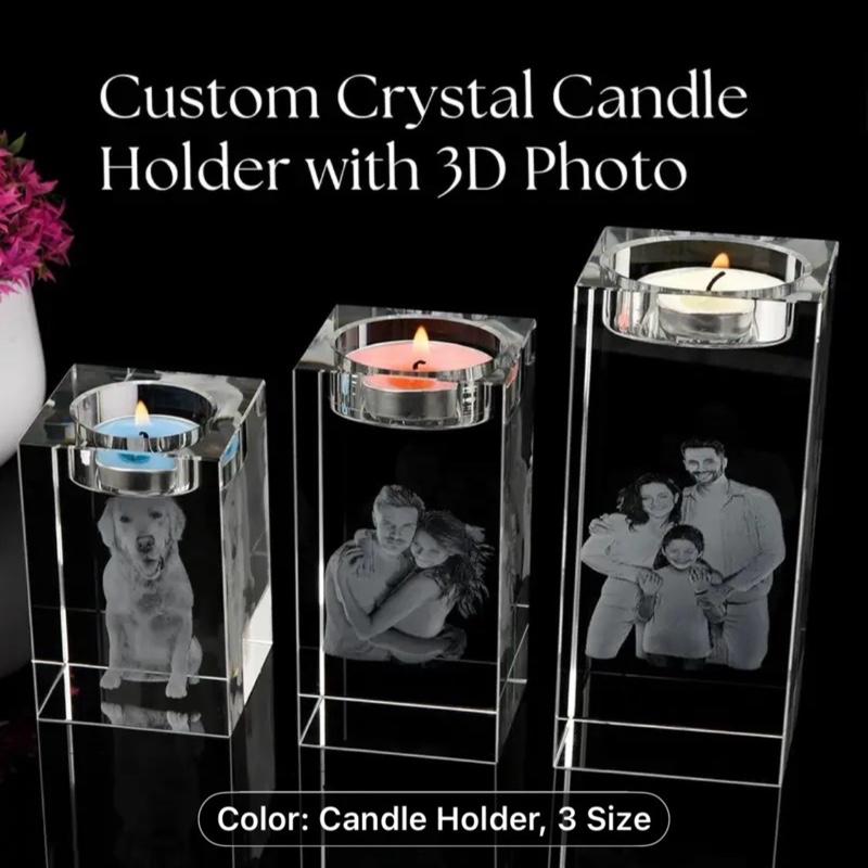 GANOVA 3D Crystal Photo Frame with Laser Engraving - ized with Your Own Photo & Text, Custom Name/Message, Horizontal/Vertical Display, Desktop Picture Frame for Birthdays,, Valentines - Gift for Women, Men, Pets -