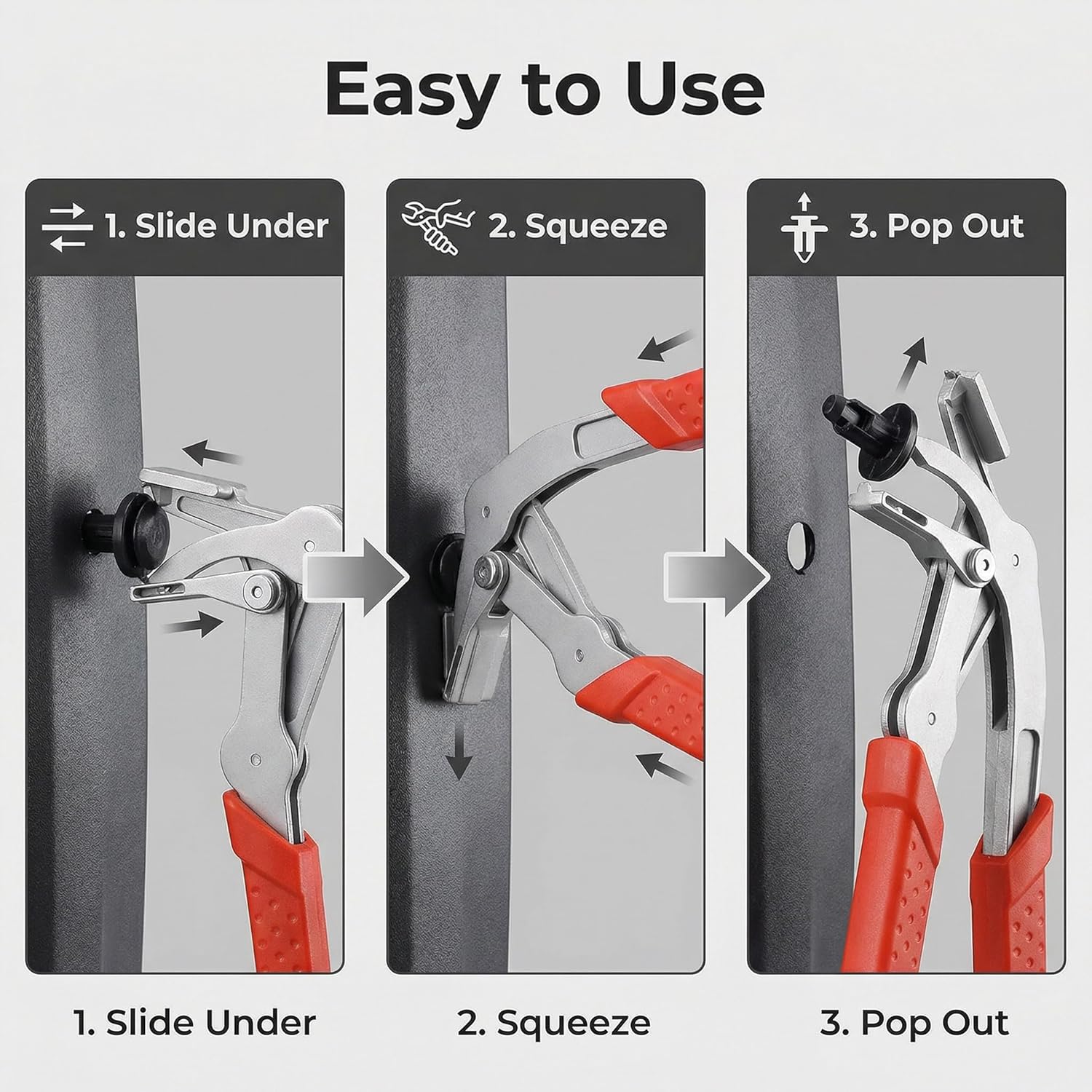 Votrek 2026 Update Clip Pliers and Disassembly Tools for Door Panels Trim Clips Rivets and Interior Panels Essential for Every Mechanic with Powerful Grip and Longer Jaws