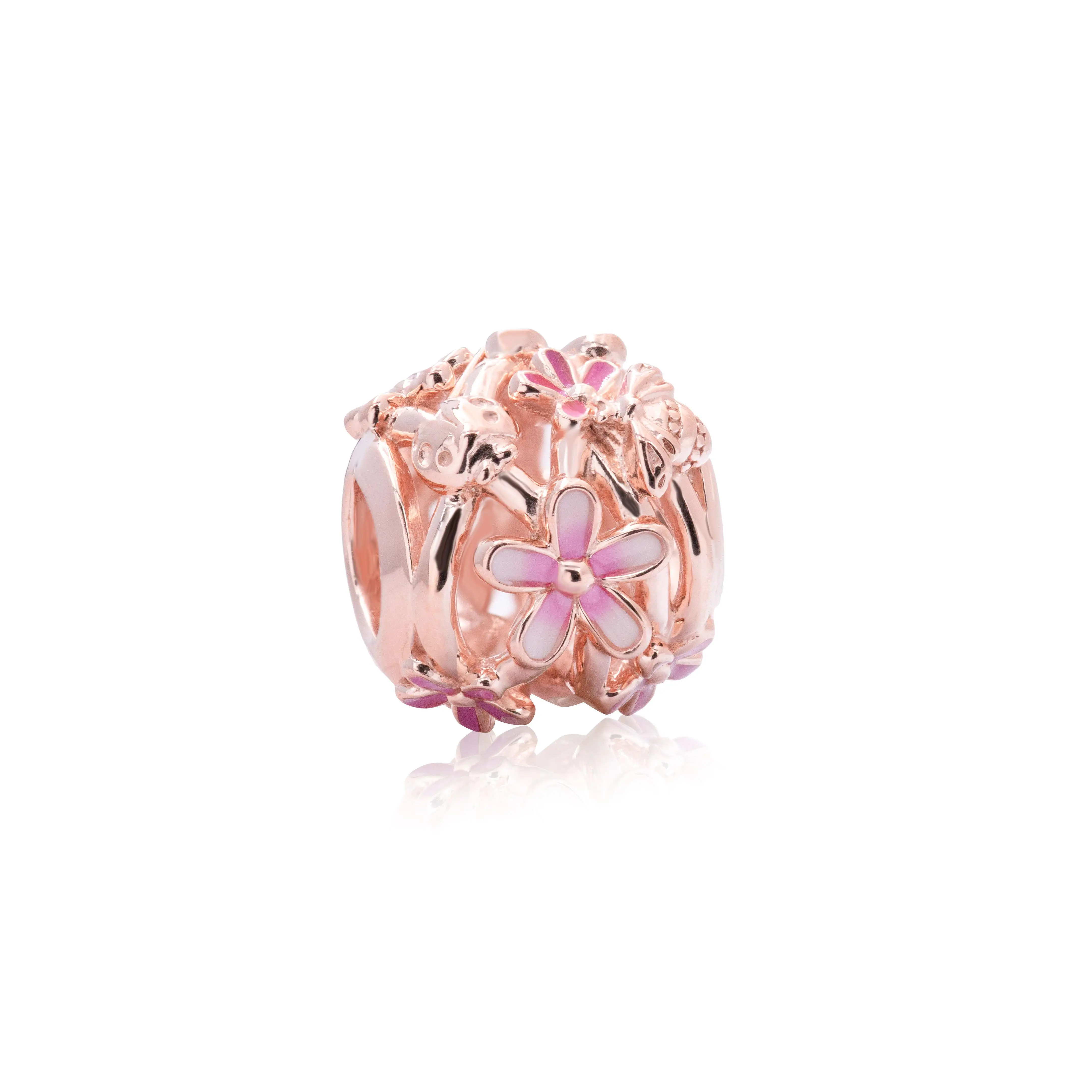 PANDORA Openwork Pink Daisy Flower Charm 788772C01