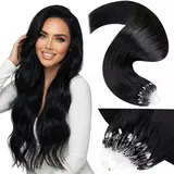 Laavo Micro Link Human Hair Extensions, 14–28 Inch, Glueless Silky Straight Cuticle Hair, 50g Loop System, Natural Blend, 26-Inch Option, Sample Available for Summer Outfits, Hair Extensions