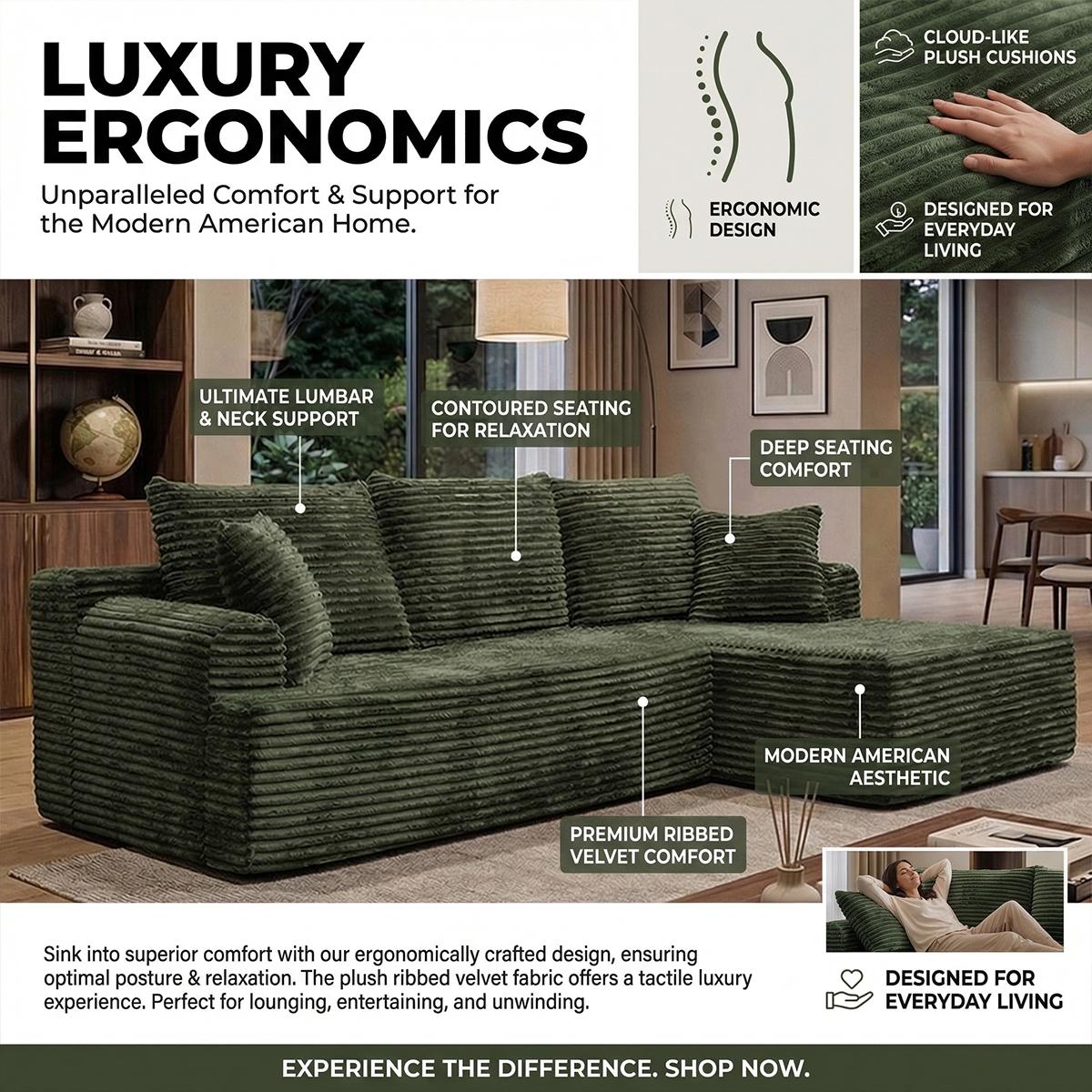 95-inch L-shaped living room design, comfortable and ready to use without assembly. Modern modular s x ofa, durable and comfortable large sofa. furniture express loungers al seccion a of cloud couches boneless sectional