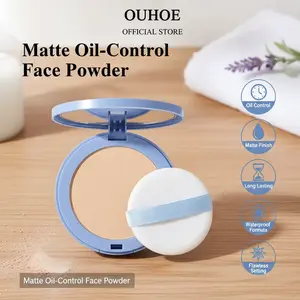 Waterproof Long-Lasting Setting Powder,Oil Control Face Powder,Waterproof Setting Powder, Oil Control Mask Proof Flawless Finish, Hydra Warming Makeup Powder, Waterproof Liquid Foundation 2 yellow powder breathable